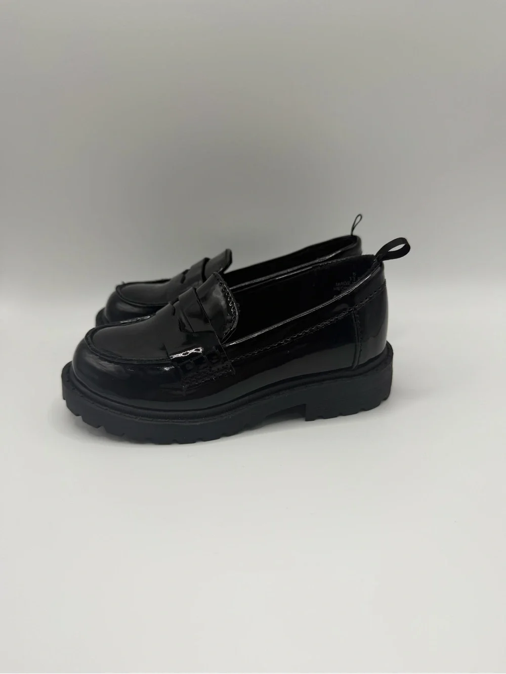 Old Navy Black Patent Loafer Flats with Chunky Sole